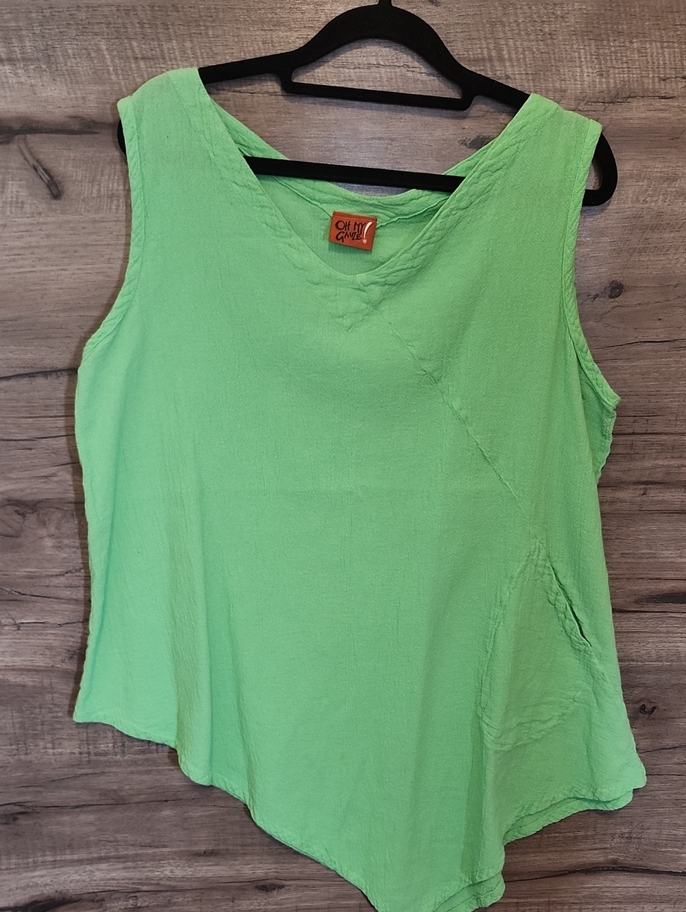 Oh My Gauze! Allie Cotton Gauze Blouse In Green
